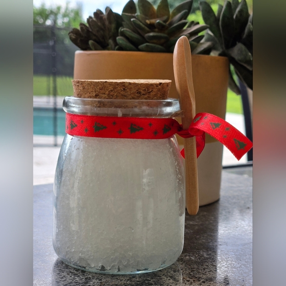 One Homemade Salt Scrub With Holiday Ribbon - Picture 2 of 6